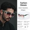 For Male Retro High Square Sunglasses Glass PC Material Minimalist Design for Spring Summer Versatile for Urban Commuting