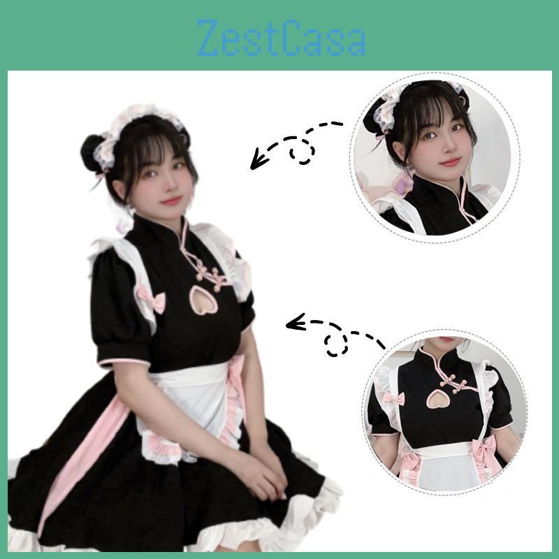 Adorable Chinese Style Cosplay Costume Polyester Cheongsam Dress With Unique Cutouts Perfect For Gaming And Anime Roleplay