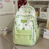 Schoolbag New High-value Ins Wind Smudging Large-capacity Backpack Mori Girl Printed Backpack Junior High School Student Backpack