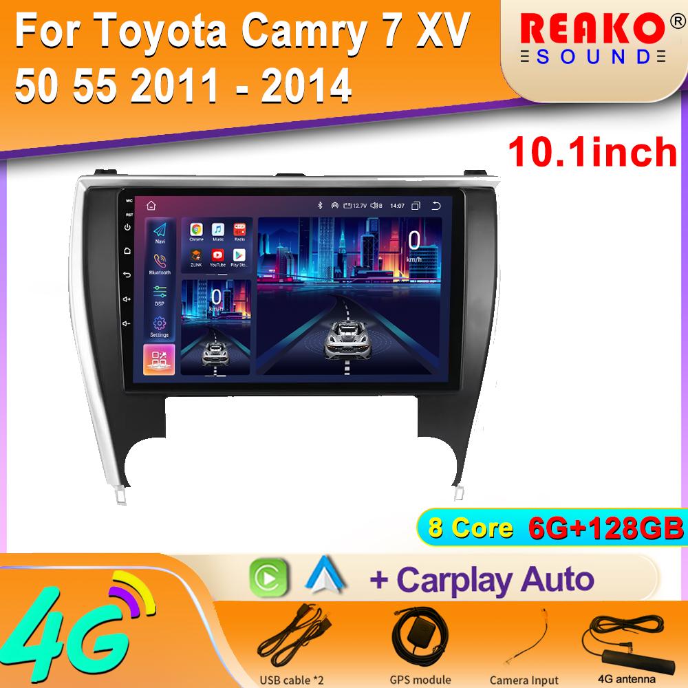 

Для Toyota Camry 7 XV 50 55 2011 - 2014 Android Car Radio Multimedia Navigation 4G GPS CarPlay Wireless Stereo 2 Din Screen 8 core 6GB+128GB
