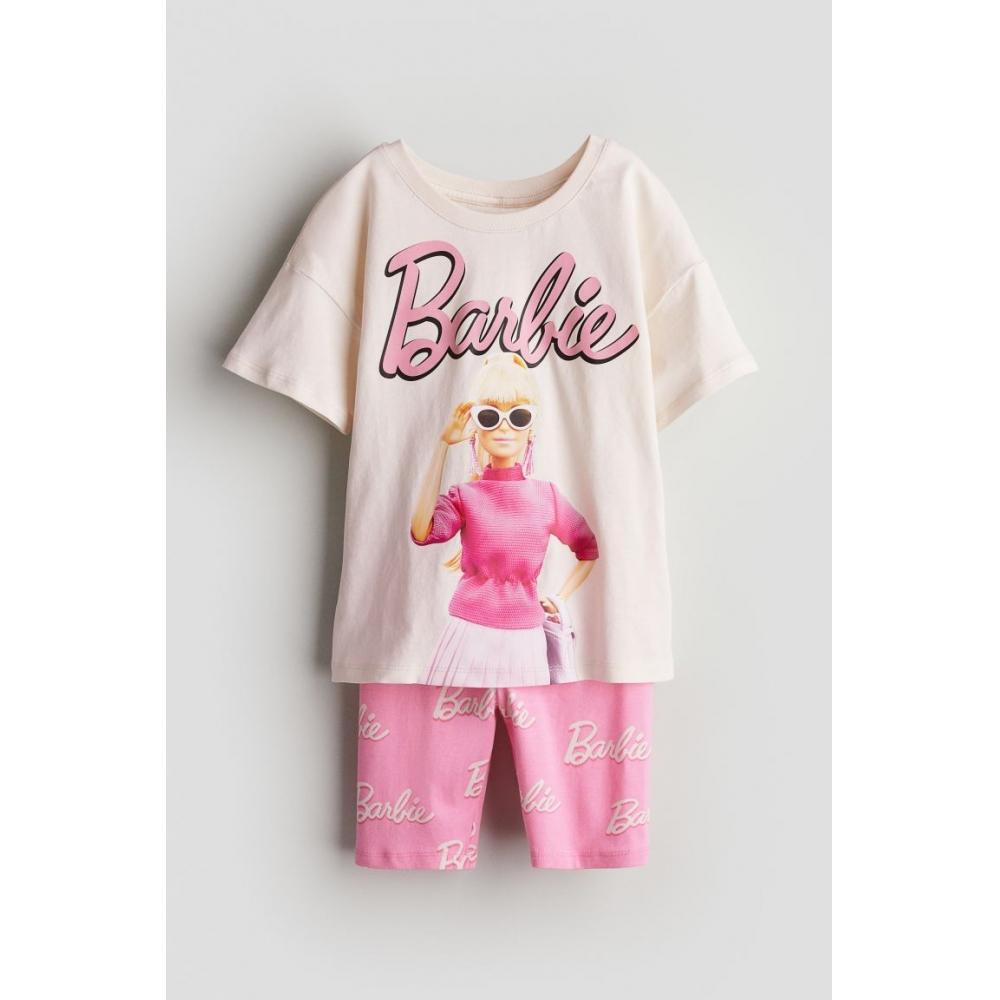 

Детская одежда с принтом HM, комплект из 2 предметов, розовый, Барби