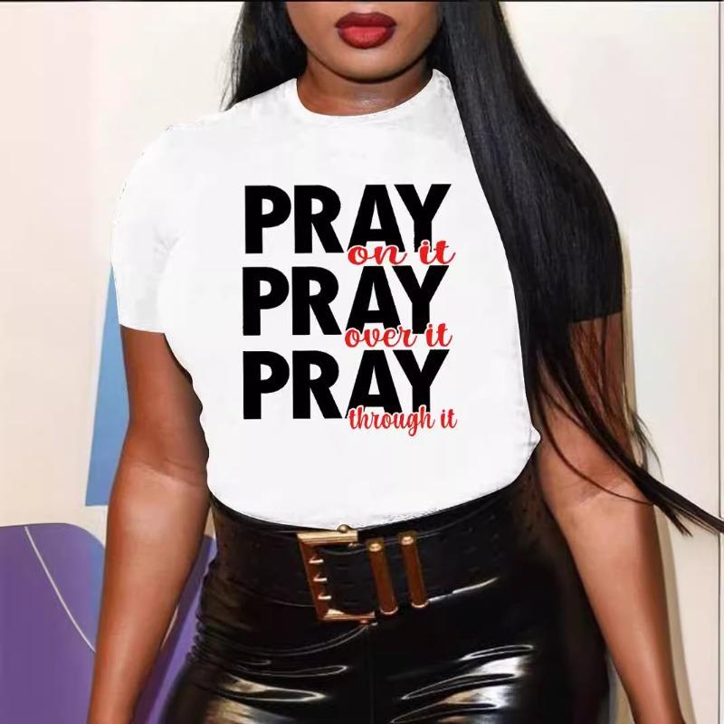 Summer Pure Cotton Short Sleeved Printed Women's Round Neck Loose Casual T-Shirts Women’s