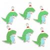 6pcs/lot Alloy Enamel Dinosaur Charms Colorful Cute Animal Charms Pendants For DIY Jewelry Making Necklace Keychain Accessories
