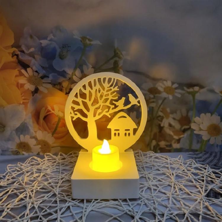 Mushroom House Candle Holder Molds Crafts Mould Love Tree Candlestick Silicone Moulds Castings Molds