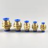 5Pcs PM Series Bulkhead Straight Pneumatic Fitting,4-12mm Push-to-Connect Quick Release Hose Connector for Air Compressor System