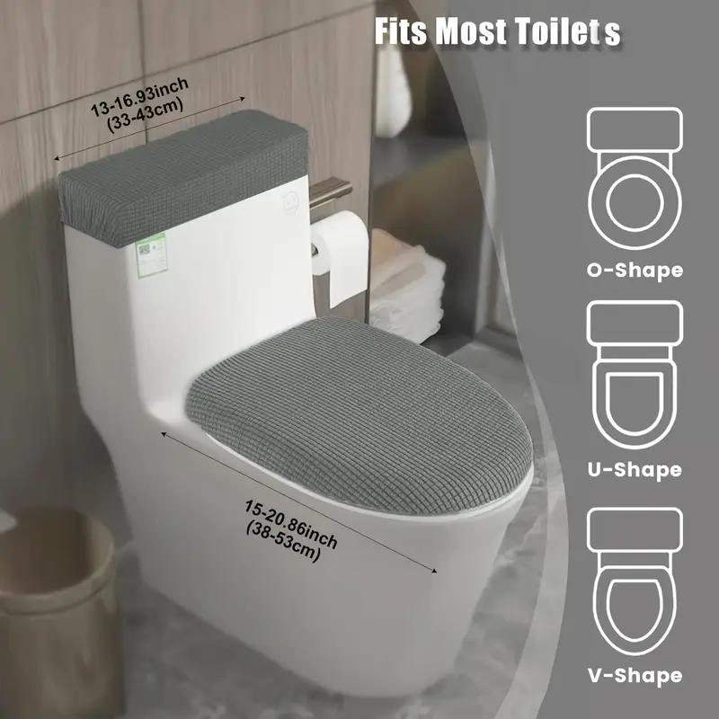 2Pcs/Set Jacquard Toilet Seat Protector Cover Stretch Anti-Dirty Toilet Lid Tank Lid Covers Toilet Cushion Mats El Bathroom