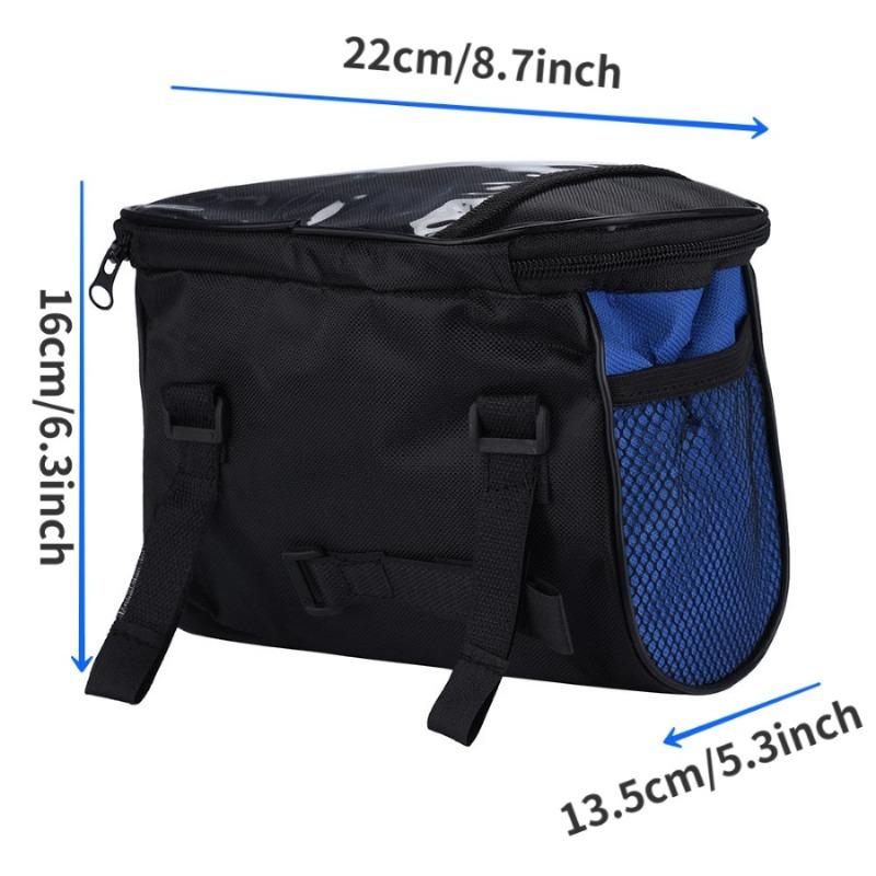 1PC Large Capacity Bags Bicycle Front Basket Durable Waterproof Tube Handlebar Canvas Outdoor Sports Accessories