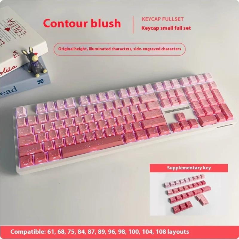 Xiaomi 134 Keys Blue Contour Side Print RGB Backlit Keycaps Double Shot PBT Keycaps Cherry Profile for MX Switches Mechanical Keyboard