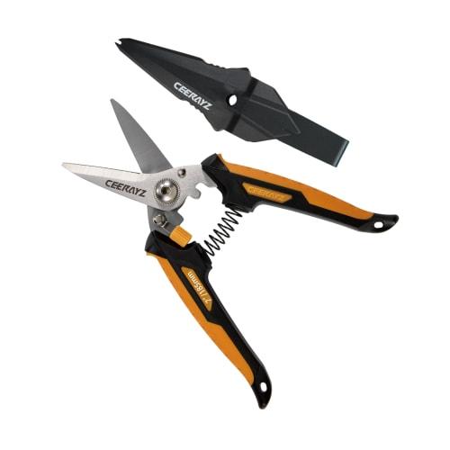 

CEERAYZ 185mm Multipurpose Heavy-Duty Scissors, Made with 420 Japanese Stainless Steel, Industrial/All-Purpose Scissors for Metalworking, Pruning, Gar