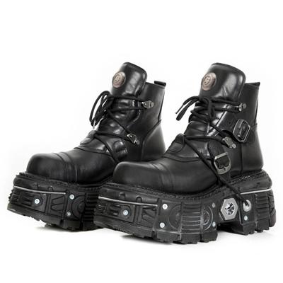 Dark Gothic Chunky Platform Leather Combat Boots Handmade Punk Ankle Boots for Women