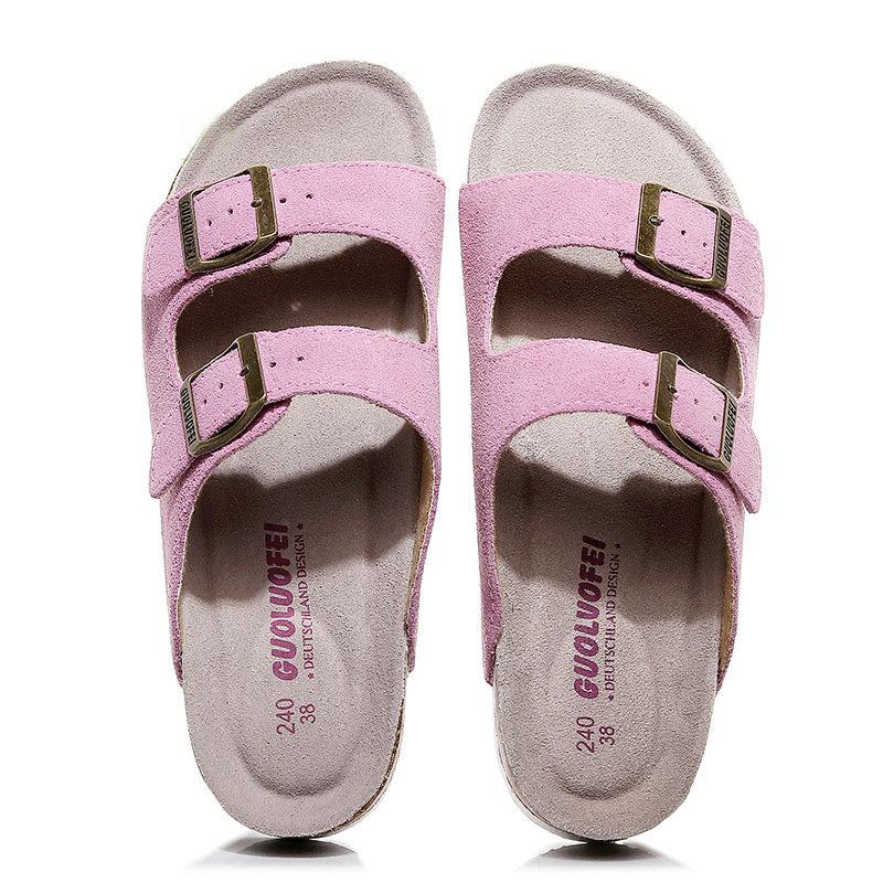 Mote 16 stil Kvinner Menn Korktøffel Kvinner Sommer Blandet Farge Casual Strand Slip on Flip Flops Slides Sko Pluss Størrelse 35-46