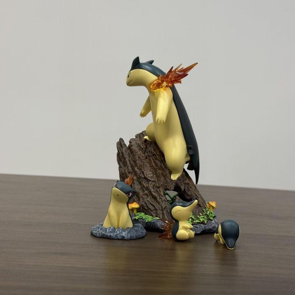 Anime  Figure Typhlosion Evolutionary Group Cartoon Model Collect Pvc Statue Decoration Birthday Toys Gift