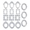 Assorted 15Pcs Resin Miniature Photo Frame with Intricate Floral Carvings Ideal for Artistic DIY Creation Home Decors