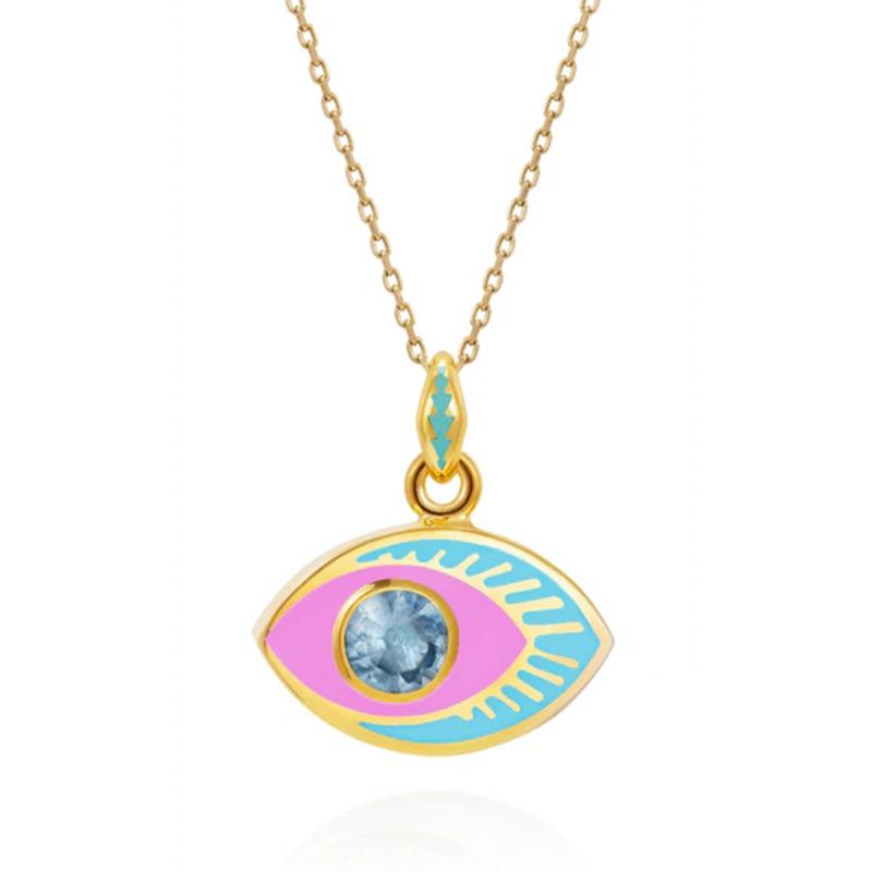 Wear Personalized Wear Enamel Glaze Devil'S Eye Necklace Personalized Street Necklace