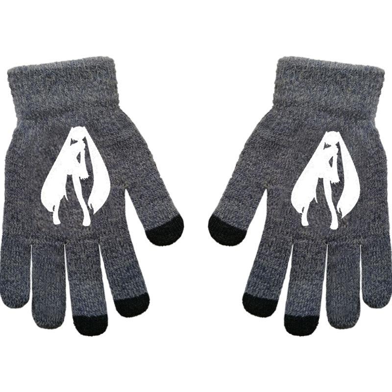Black Butler Charles Sebastian Anime Online Game Peripheral Gloves Gray Full-finger Autumn and Winter Warm and Cold Protection