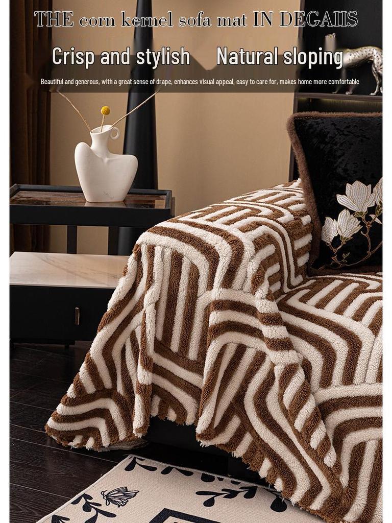 Winter Thickened Non-slip Sofa Cover – Cat Scratch Resistant & Dustproof Plush Blanket
