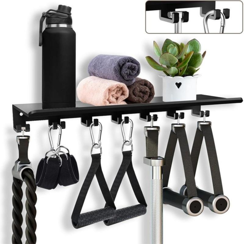 Multifunctional Powder Coated Wall Shelf For Sports Gears Storage Rustproof Design Hanger Perfect Indoor Outdoor Use