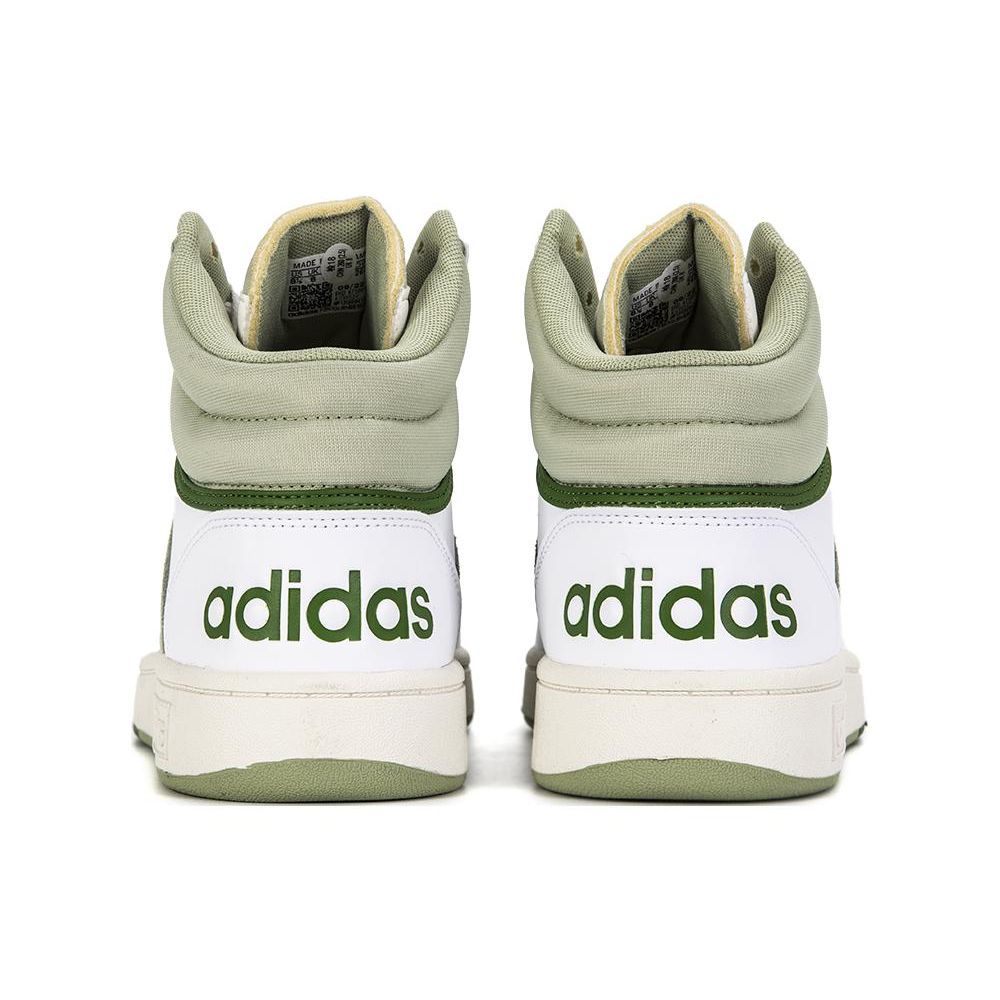 adidas Neo Hoops 3.0 Leather Comfortable Mid-Top Sneakers Unisex Sneakers White Green GV9524