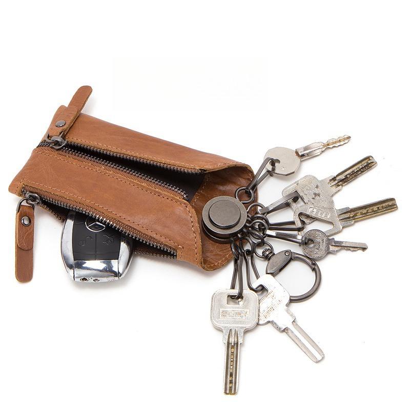 Genuine Leather Key Case Casual Multi-Hook Compact