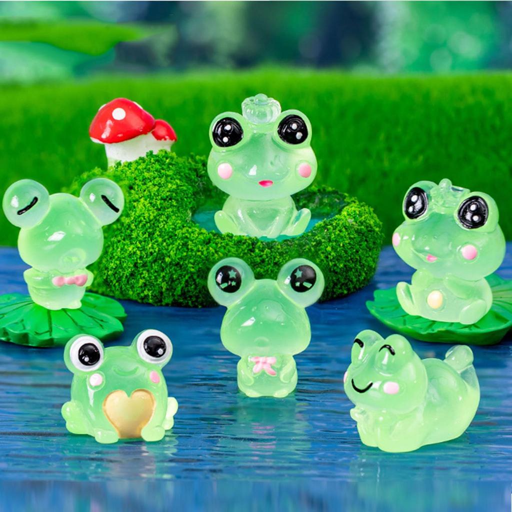 12 Cute Frog Resin Luminous Tree Elf Movie Character Garden Landscape Collection Gift Miniatures, Figurines, Decor, Bonsai, Ornaments,