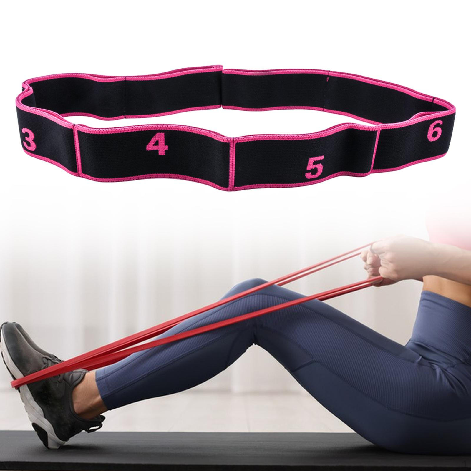 

Stretch Strap, Elastic Yoga Stretching Multi Loop for Dance Gymnastics Exercise and рожевий