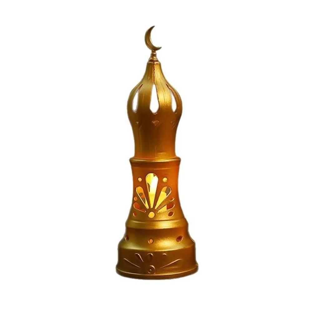 Plastic Ramadan Candle Lamp Retro LED Lights Eid Mubarak Desk Lamp Simulation Candle Warm Light Electronic Candle Ornament