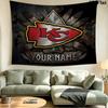Custom Name Kansas City Chiefs Printed Tapestry – Wall Hanging for Bedrooms, Dorms, and Home Decor