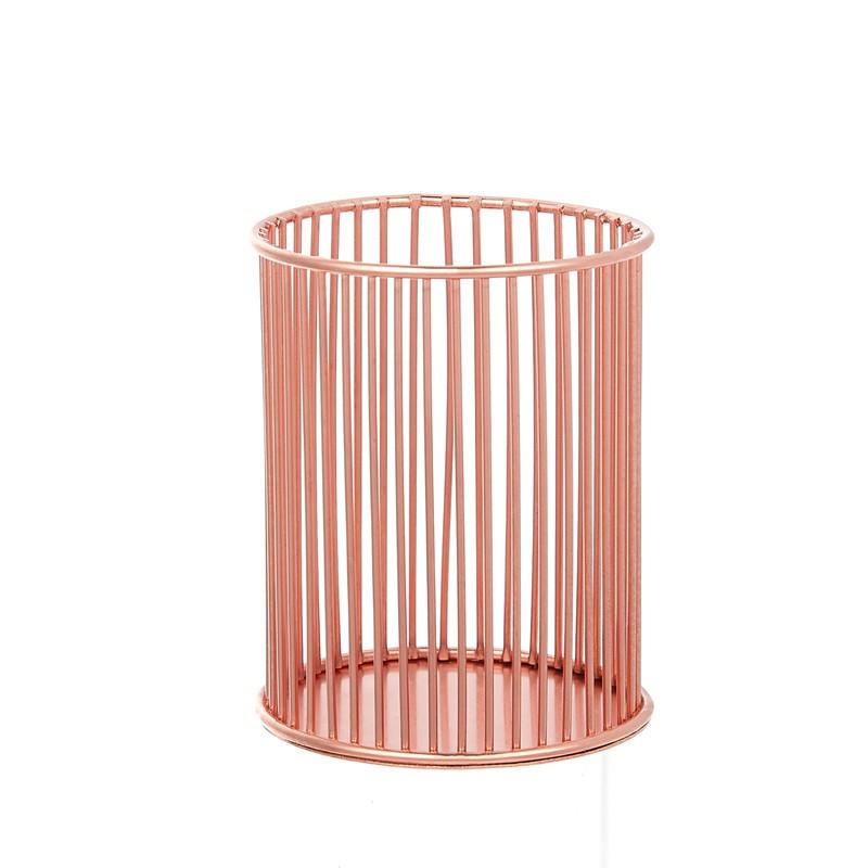 Metal Desk Organizer Pen Holder Storage Basket Office School Makeup Brushes Nordic Style Iron Wire Mesh Container
