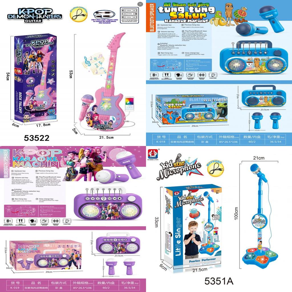 Childrens Bluetooth Microphone Toy With Led Lights For Singing And Interactive Play