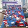 Dr. Seuss's Cat In the Hat Pattern Bedding,Quilt Set Quilt Cover Pillowcase Home Birthday Gift (1*duvet Cover+2*pillowcase,without core)SSJT0917205