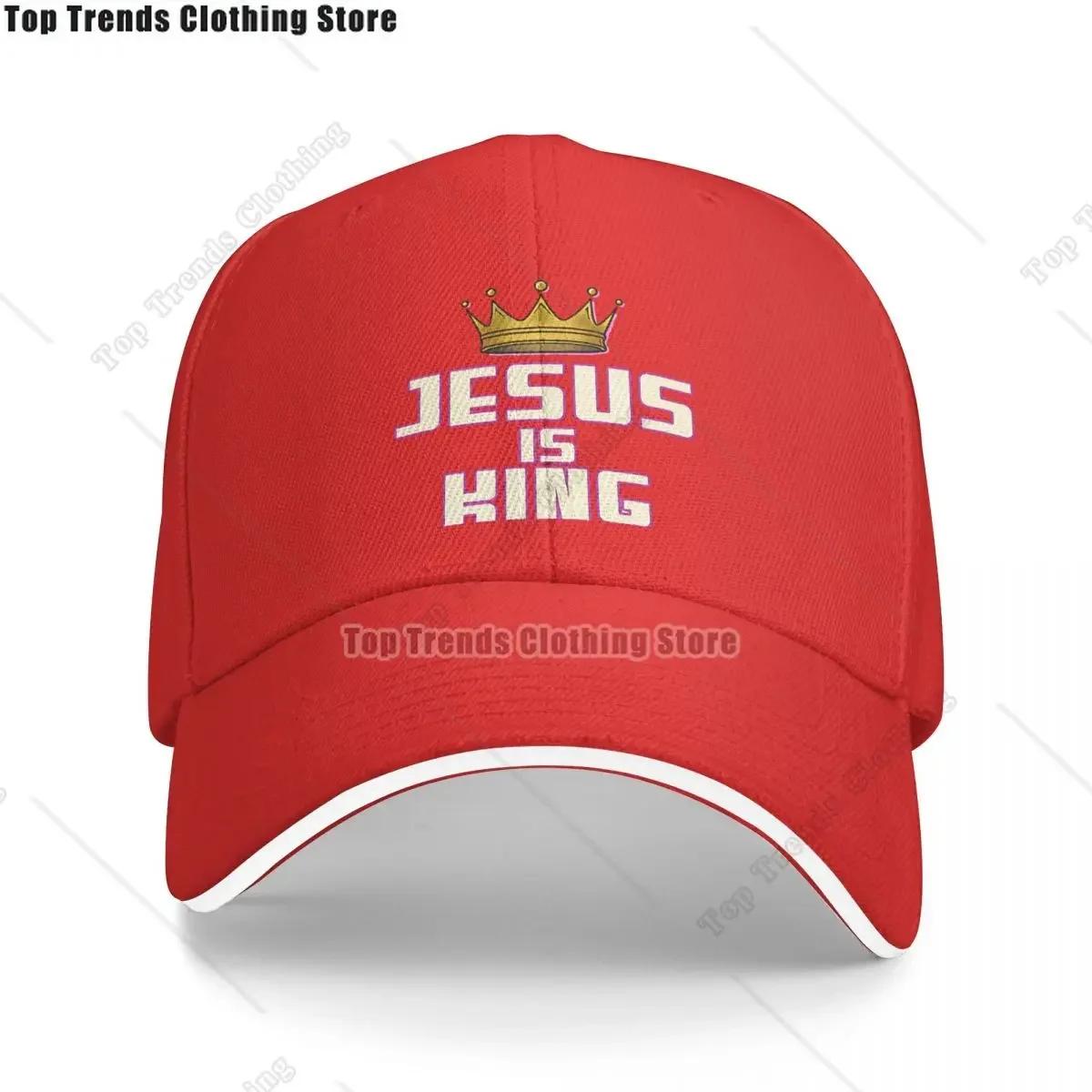 Jesus Is My King Jesus Christ Washed Men s Baseball Cap Sunprotection Trucker Snapback Caps Dad Hat Golf Hats one size