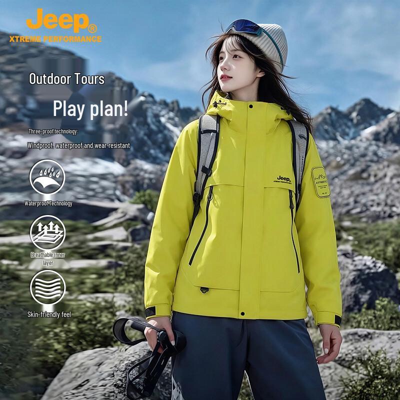 JEEP Autumn/Winter Outdoor Windproof 3-in-1 Fleece Jacket