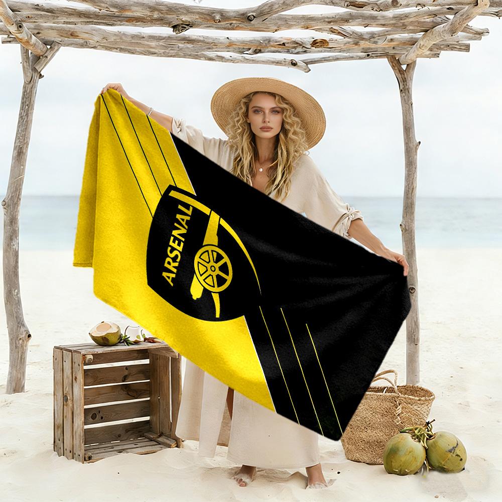 Asciugamano da Spiaggia Logo Arsenal Asciugatura Rapida Morbido Microfibra Confortevole Leggero Portatile per Nuoto, Spiaggia, Campeggio, Viaggio, Accessori da Spiaggia, Palestra