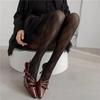 Women's Black Diamond Pattern Lattice Stockings - Spring/Autumn Thin Silk Pantyhose & Slimming Leggings