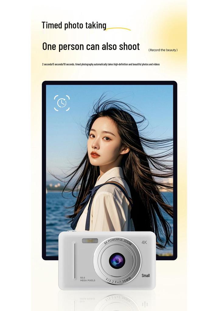 Retro CCD Portable Dual Flash Card Camera for New Students