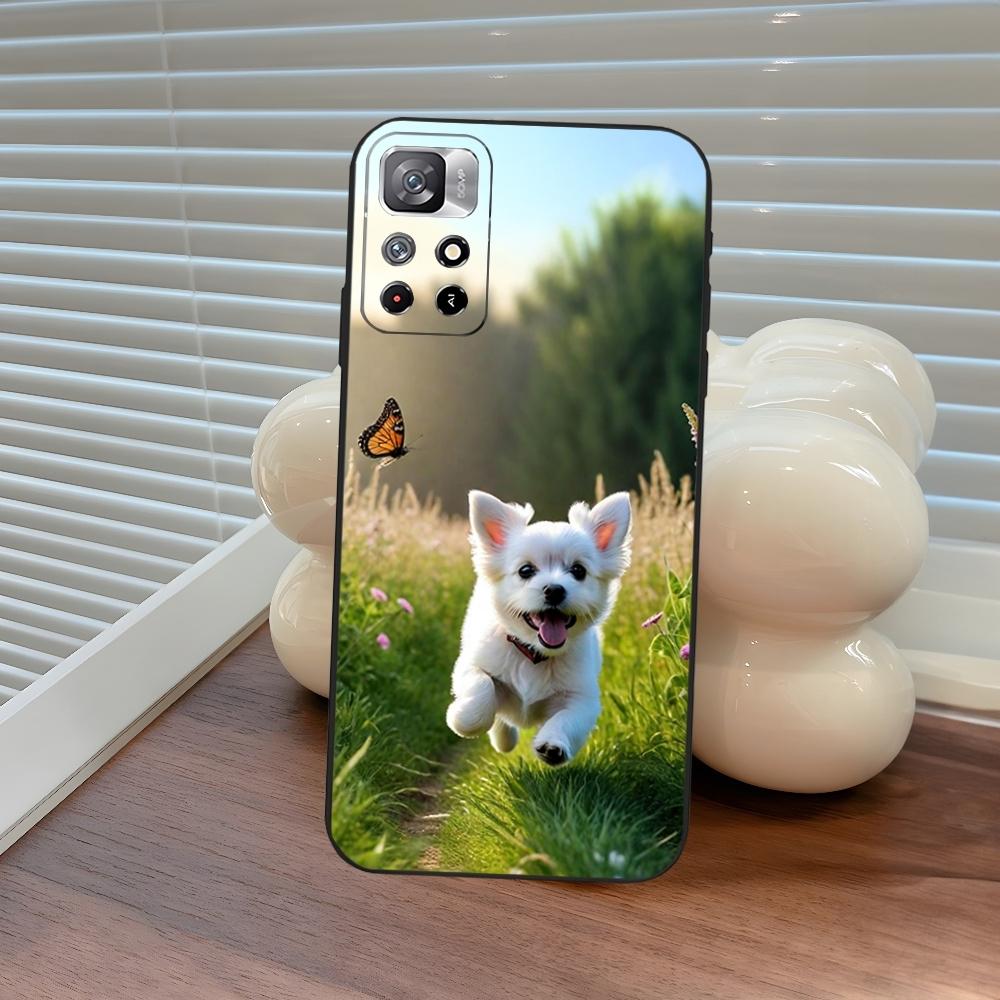 Cartoon Maltese Dog Phone Case for Xiaomi Poco M4 F7 M7 M6 M5 F6 F5 X7 X6 X5 C71 C75 C61 C65 Pro Plus Ultra Cover