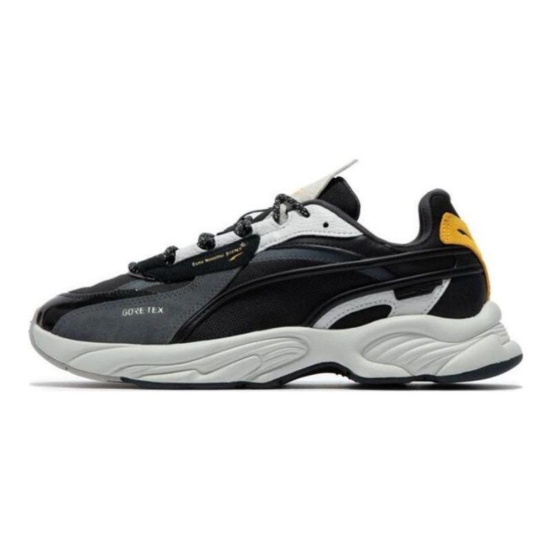 PUMA Rs-Connect Gtx Split Leather Fabric Lightweight Comfort Low Lifestyle Sneakers Unisex Sandalwood Black 381912-01