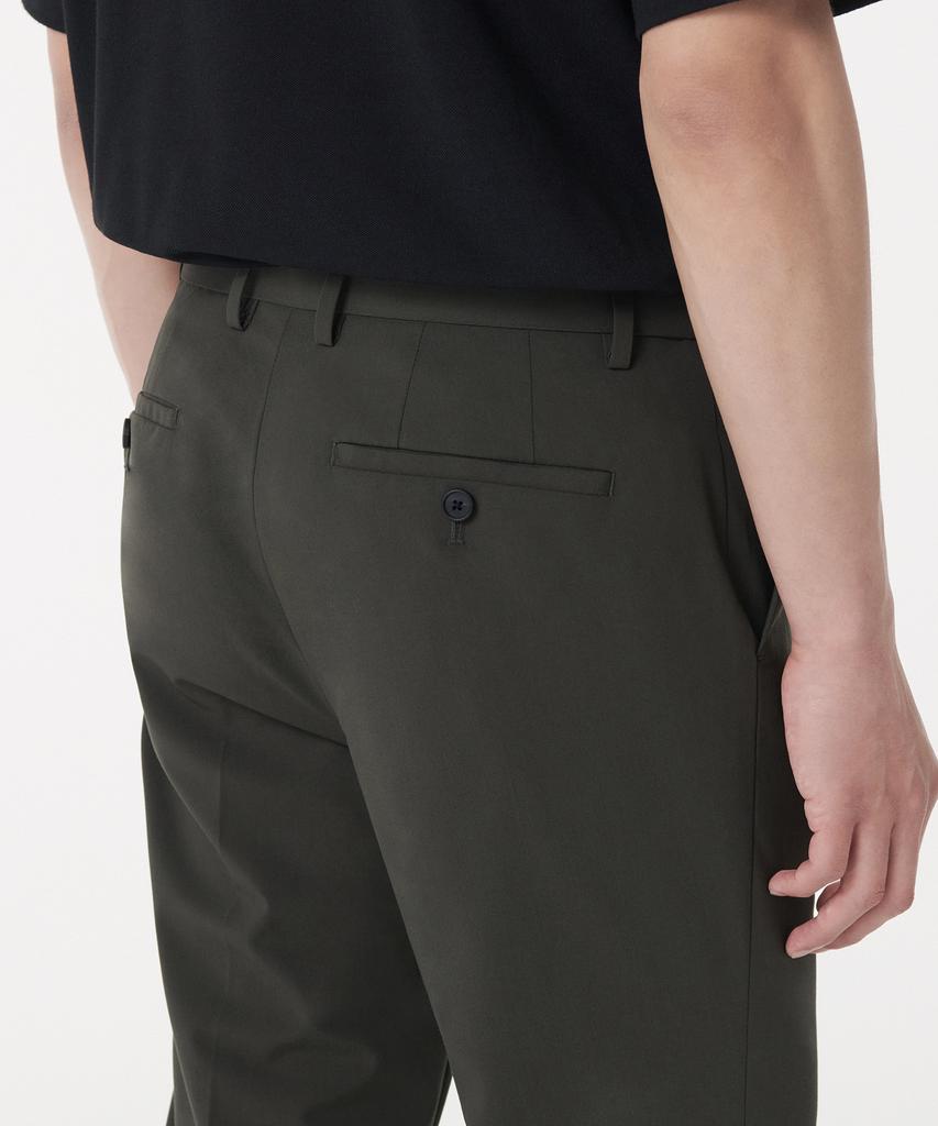 Musinsa Standard [Cooltandard] Tapered Hidden Banding Crop Slacks [Dusty Khaki]