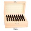 36PCS 4mm Steel Letter & Number Punch Set Alphabet Stamp Die Wooden Box Case