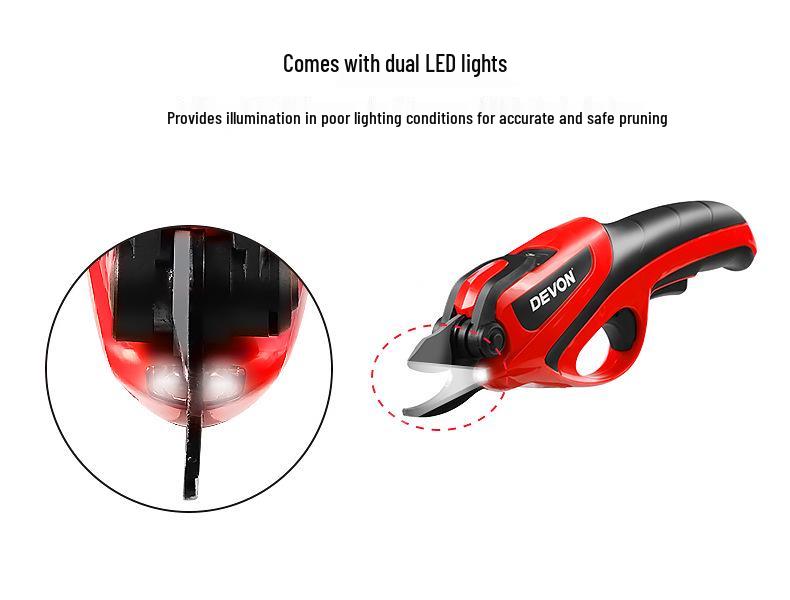 DEVON 8301 Cordless Electric Pruning Shears with Lithium Battery for Gardening and Floral Art.