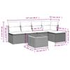 Vidaxl 6-Cz. Garden Furniture Set With Cushions, Black Poly Rattan