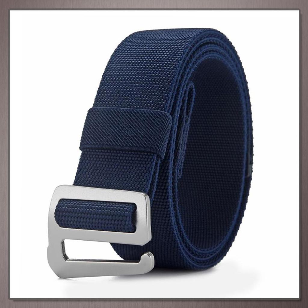 [One Limitation] Nylon Outdoor Belt, Elastic, Lightweight, Adjustable, Durable, High-Function, Aluminum Buckle, Men's BP962 (Navy)