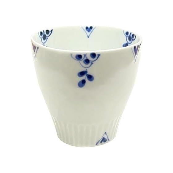 Arita ware tea cup, hand-painted, Koyo kiln, small flower at the tip of the sword, Shinogi tea cup, blue
