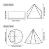 Camping Teepee Stan Venkovní pyramidový stan pro jednotlivce Tipi Hot stan pro kempingovou turistiku
