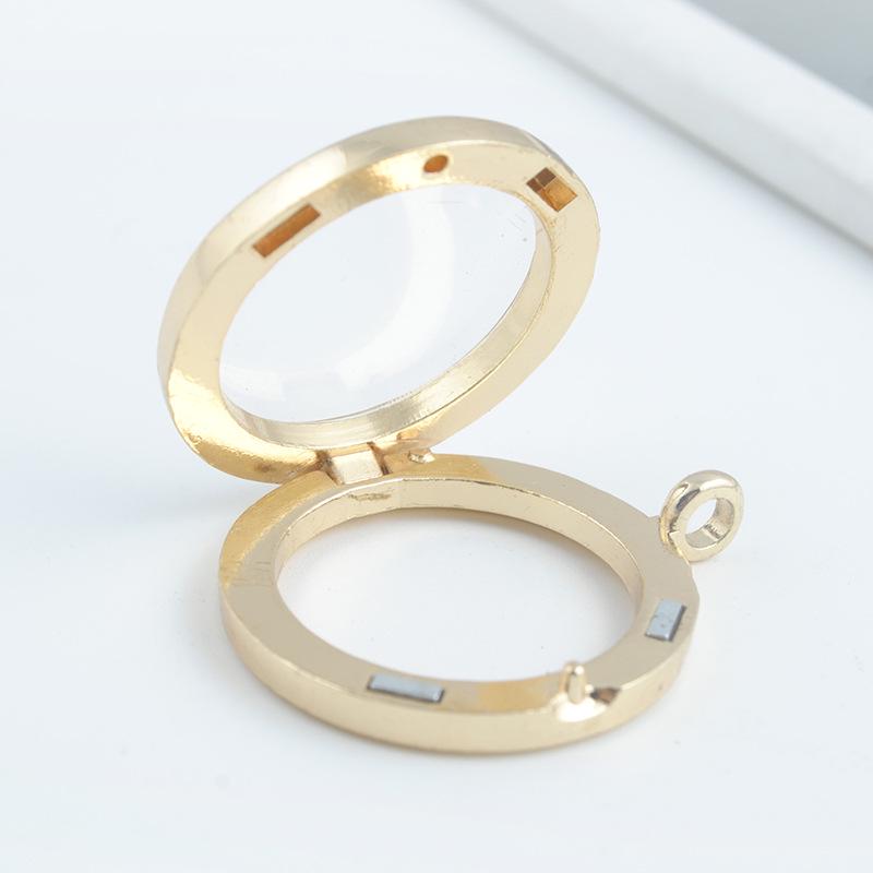 DIY Glass Photo Locket Pendant Round Shape Fashion Necklace Pendant