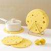 1/2pcs Heat-resistant Mat Cheese Shape Non-Slip Table Mat Anti-scald Cup and Bowl Mat Oil-resistant for Sideboard Kitchen Bar