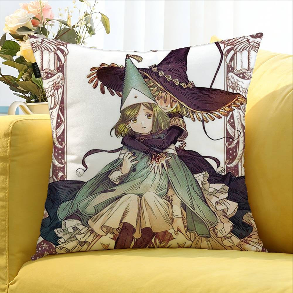 Anime Witch Hat Atelier Various Sizes Square Pillow Case For Car Home Bedchamber Decor