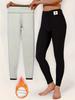 High-waisted Embroidered Cat Fleece Skinny Pants for Women, Autumn and Winter Running and Cycling Leggings, Yoga Pants