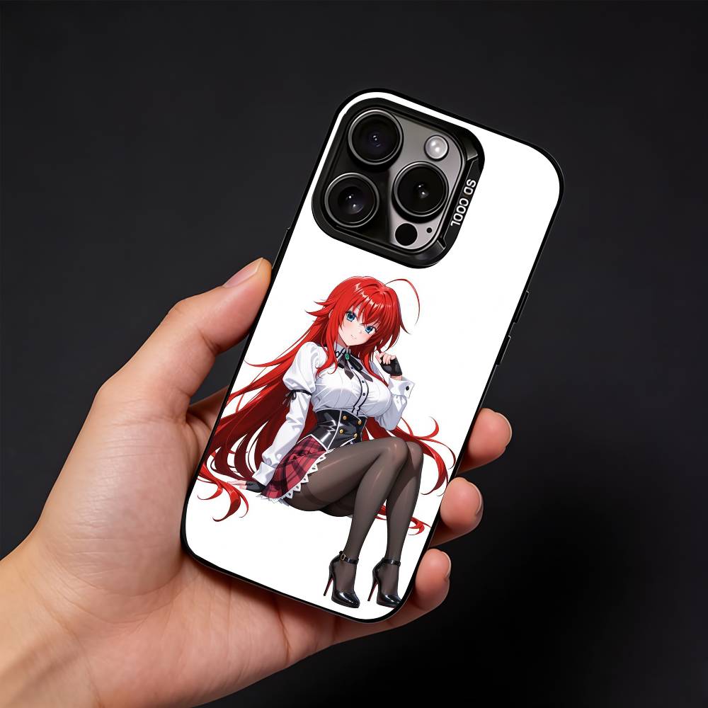 DXD Rias G-Gremory Phone Case For iPhone17, 16,15,14,13,12 Pro Max Black Candy Matte Shockproof Cover