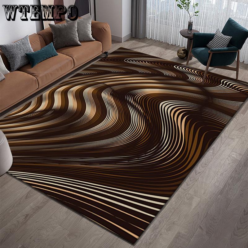 3D Abstract Carpet Color Lines Carpet Living Room Tea Table Visual Carpet Mat